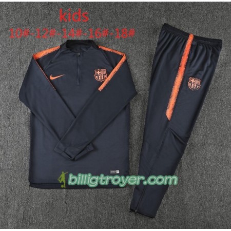 FC Barcelona Barn Trenings Collegegenser Set Svart Oransje 2018/19
